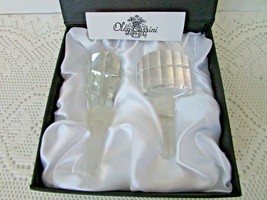 Oleg Cassini Pair Of Crystal Bottle Stoppers Signed Boxed - £19.57 GBP