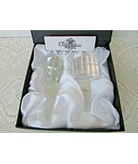 OLEG CASSINI PAIR OF CRYSTAL BOTTLE STOPPERS SIGNED BOXED - £19.07 GBP