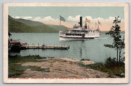 Lake George NY Steamer Sagamore Approaching The Dock At Huletts Postcard H34 - $6.95