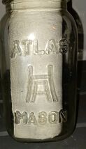 Vintage Atlas H Over A Mason Jar Square Body Quart Size - $165.99 MXN