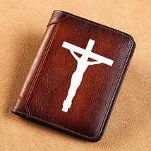  Men Wallets Jesus Cross Design Printing Short Card Holder Purse Billfold Men&#39;s  - £62.87 GBP