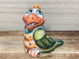 Parrot Gzhel porcelain figurine souvenir handmade hand-painted Collectible - £9.22 GBP