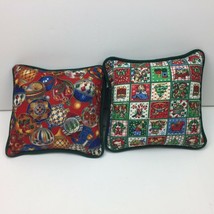 Vintage Riverdale Christmas Set of Mini Throw Decorative Holiday Pillows - £19.65 GBP