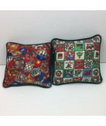 Vintage Riverdale Christmas Set of Mini Throw Decorative Holiday Pillows - £19.68 GBP