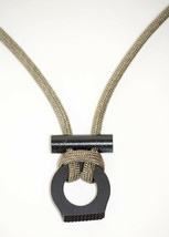 Adj. Fire Starter Necklace With Khaki Fish &amp; Fire 550 Paracord Survival ... - $7.48