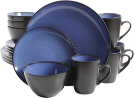 Modern Dinnerware Set For 4 Plates Salad Dishes Bowls Mugs Stoneware Blu... - $73.90