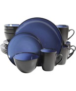 Modern Dinnerware Set For 4 Plates Salad Dishes Bowls Mugs Stoneware Blu... - £58.99 GBP