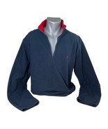 Nautica Slim Fit Men&#39;s 1/4 Zip Navy Blue and Red Nautex Pullover Fleece ... - €12,12 EUR