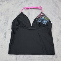 Hot Swimwear Womens XS Black Stretch Tie On Strap Halter Tankini Swimsui... - $22.75