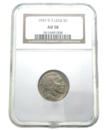 1937-D 5C 3 Legged Buffalo Nickel Graded NGC AU58 3 Legs About Uncirculated - $3,404.19 CAD