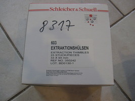NEW LOT of 25 S&amp;S Schleicher Schuell Extraction Thimbles 33 x 94 mm # 35... - £96.35 GBP