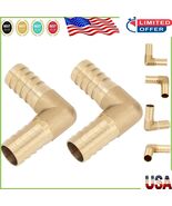 Pack of 2 Brass 5/8&quot; Hose Barb 90-Degree Elbow Connectors for Versatile Use - $297.56 MXN