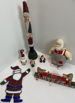 Mixed Set of  Santa Claus Christmas Figurines Kurt Adler Vintage Stained Glass - $14.01