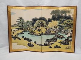 Nijo Castle Maru Garden Japanese Folding Screen Art 16&quot; X 11&quot; - $58.21 CAD
