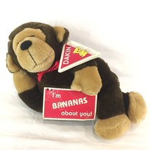 Dakin Monkey In Love Chimp Ape Plush I&#39;m Bananas About You 1988 Stuffed Animal - £12.55 GBP