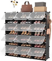 Eight-Tier Shoe Cabinet, 48 Pairs Of Shoes, Expandable Free-Standing Stackable - £76.91 GBP