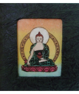 Blank Book Journal Handmade Crushed Gemstones Painted On Glass Buddha New  - $35.00
