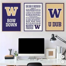 Washington Huskies Wall Art Purple Gold NCAA 3-Piece Adhesive Canvas - $79.99