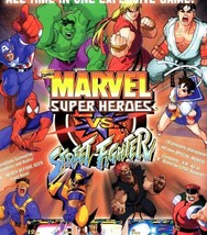Marvel Super Heroes VS Street Fighter Arcade FLYER Game Artwork NOS Retro - £27.69 GBP