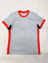 Nike Dri-FIT Short Sleeve Soccer Jersey Women&#39;s M Grey Orange FZ9329 Shirt - $14.25