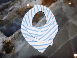 Janie and Jack Blue/White Striped Bandana Bib Size OS/NB Boy's NEW - $10.68