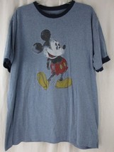 True Vintage Blue Disneyland Classic Mickey Mouse Ringer T-SHIRT Unisex Xl - £29.86 GBP