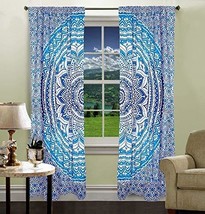Traditional Jaipur Ombre Mandala Curtain Boho Window Treatment Set Door Hanging  - £22.49 GBP