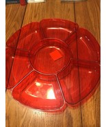 Candy Sugar Appetizer Plate Dry Fruit Dish Plastic Red-Brand New-SHIPS N... - $14.73