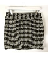 The Limited Pencil Skirt Short Wool Blend Gray Houndstooth Tweed Lined SZ 2 - $21.61 CAD