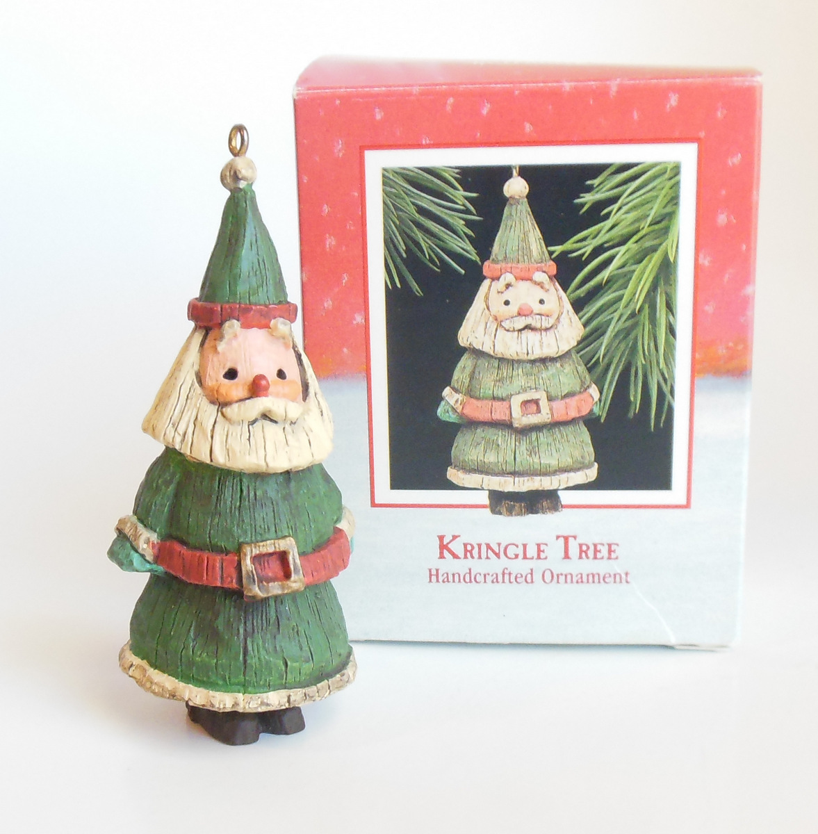 Hallmark Christmas Ornament Santa in the Shape of a Kringle Tree Vintage QX4954 - $11.95
