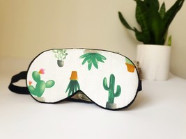 Cacti eye mask - Cute cactus pj mask - Ey e sleep mask - Organic cotton eye pill - £8.78 GBP