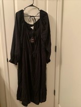 Ava &amp; Viv Women&#39;s Plus Black Essential Dress with Elastic Waist Tie Size 4X - £43.07 GBP