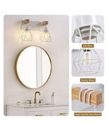 Farmhouse Vanity Light for Bathroom, 2-Light, White Wood - $45.08