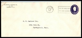 1952 US Cover - Bogert &amp; Carlough Co, Paterson, New Jersey G11  - £2.16 GBP