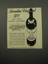 1950 Beaulieu Vineyard BV Cabernet Sauvignon Wine Advertisement - $18.49