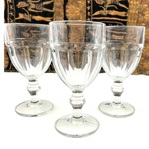 VTG 3 Clear Goblets Glassware Wine Glass Paneled 12 oz Libbey Duratuff Glasses  - $26.10
