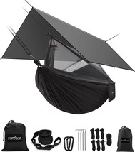 Sunyear Hammock Camping with Rain Fly Tarp and Net, Portable Camping Hammock - £62.34 GBP