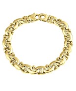 Men&#39;s Mariner Link Bracelet 14k Solid Yellow Gold Handmade 53 Gr  10 mm - £4,459.23 GBP
