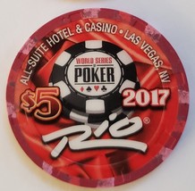 2017 World Series Of Poker $5 casino chip Rio Hotel Las Vegas Limited Ed... - £7.82 GBP