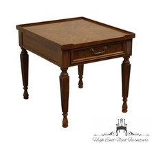 DREXEL FURNITURE Bookmatched Walnut Italian Provincial 22&quot; Accent End Table - £482.55 GBP