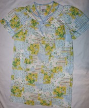 Bernette House Snap Front Robe Gown Size L Floral Vintage Pockets GUC - £13.00 GBP