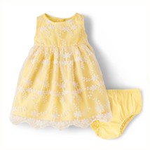 NWT Gymboree Baby Girl Yellow Embroidered Lace Dress SUNSHINE Size 3-6M NEW - £16.41 GBP