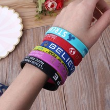 6Pcs Inspirational Quote Bracelets Dream Courage Strength Believe Faith Hope Sil - £15.53 GBP