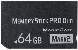 64GB Memory Stick pro Duo 64GB mark2 PSP1000 2000 3000 - £59.11 GBP
