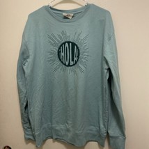 Men’s Crew Sweatshirt “ Hola “ Sage Green M Medium Chest 42” - $10.45