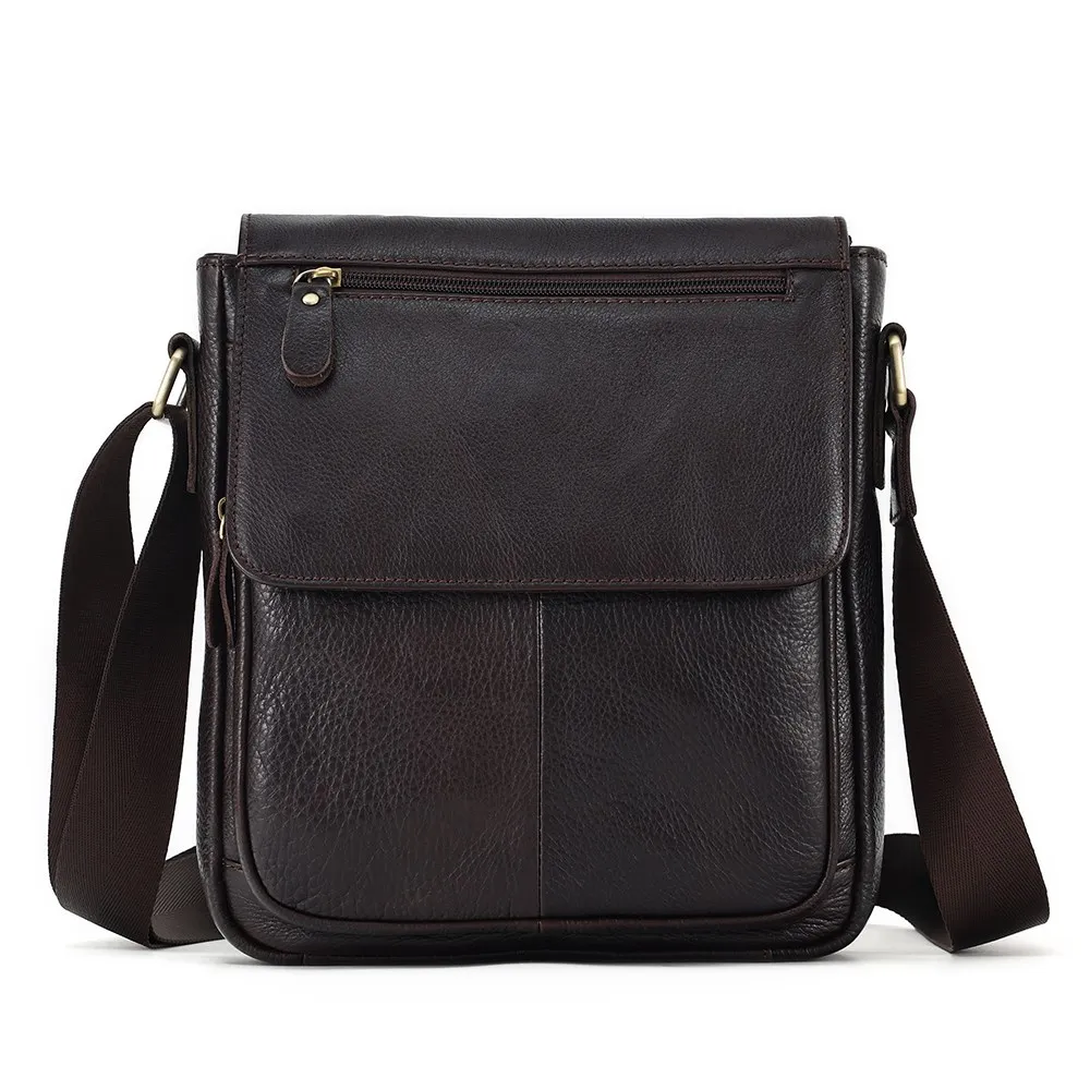 JOYIR Genuine Cowhide Leather Men Vintage Handbags Flap Men&#39;s Shoulder Bags Casu - £72.71 GBP