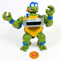 TMNT Pizza Tossin’ Leo Figure w/ Pizza Disc 1993 Mirage Playmates Leonardo Works - $11.26