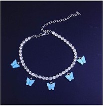 Bracelet Rhinestone Tennis Chain Butterfly Crystal Butterfly - £7.58 GBP