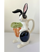 Vtg 1987 Fitz &amp; Floyd Kensington Black &amp; White Rabbit Bunny Carrot Pitch... - €127,95 EUR