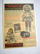 1948 Ad The Personality Doll Stratford House, Inc., Chicago, Ill. - $7.99